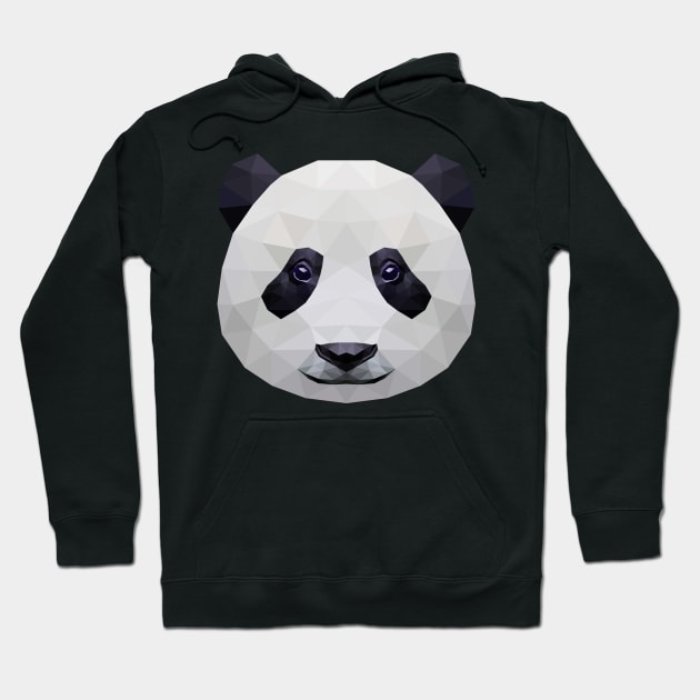 Pixelated Panda Face Nerd Animal Lover Gift Hoodie by BadDesignCo